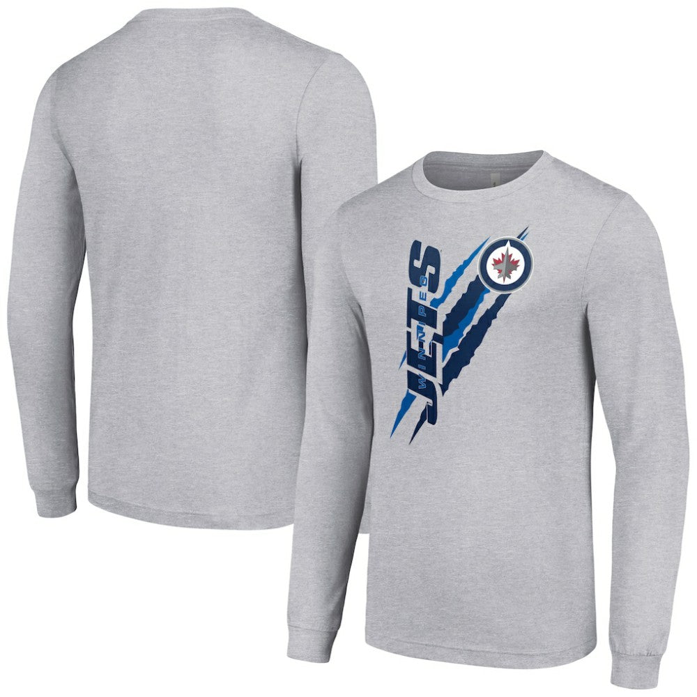 Winnipeg Jets Starter Color Scratch Long-Sleeve T-Shirt - Heather Gray | US 201074667