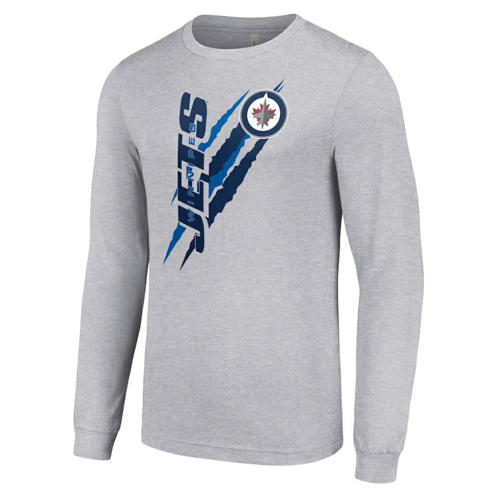 Winnipeg Jets Starter Color Scratch Long-Sleeve T-Shirt - Heather Gray | US 201074667