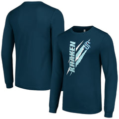 Seattle Kraken Starter Color Scratch Long-Sleeve T-Shirt - Deep Sea Blue | US 201074668