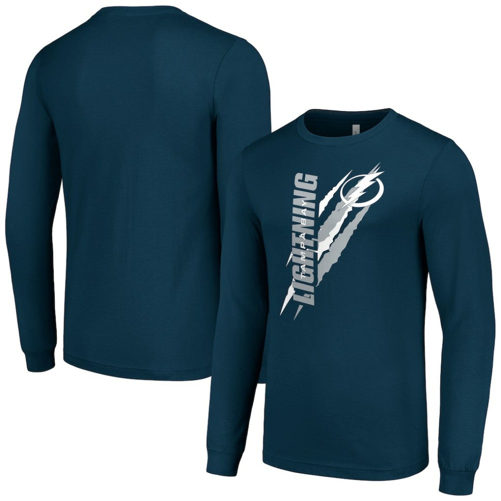 Tampa Bay Lightning Starter Color Scratch Long-Sleeve T-Shirt - Navy | US 201074669