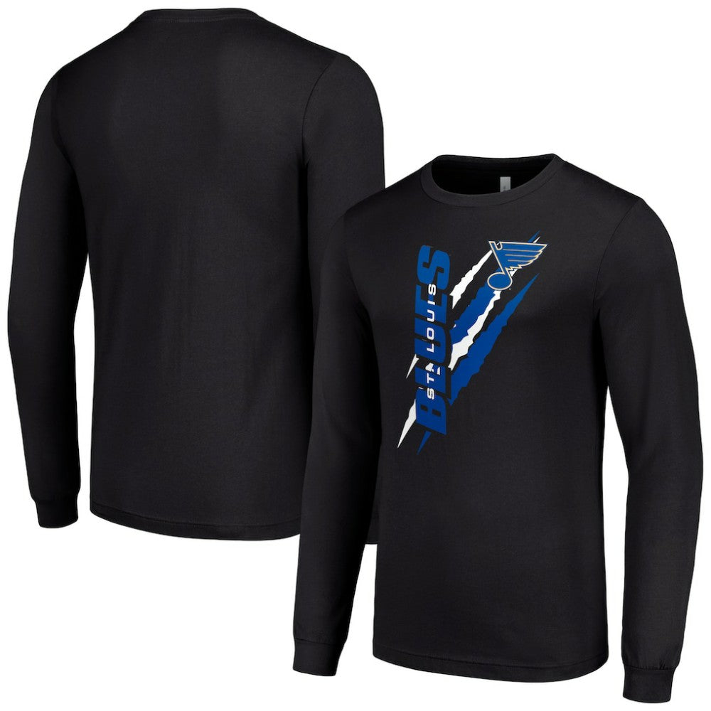 St. Louis Blues Starter Color Scratch Long-Sleeve T-Shirt - Black | US 201074686