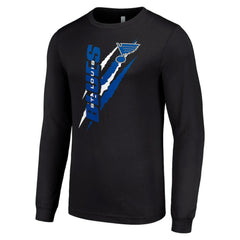 St. Louis Blues Starter Color Scratch Long-Sleeve T-Shirt - Black | US 201074686