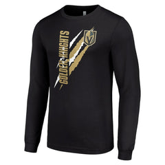Vegas Golden Knights Starter Color Scratch Long-Sleeve T-Shirt - Black | US 201074690