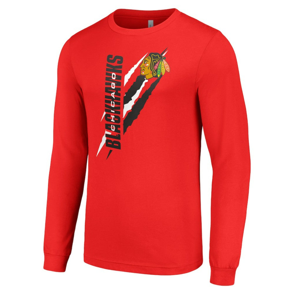 Chicago Blackhawks Starter Color Scratch Long-Sleeve T-Shirt - Red | US 201074693