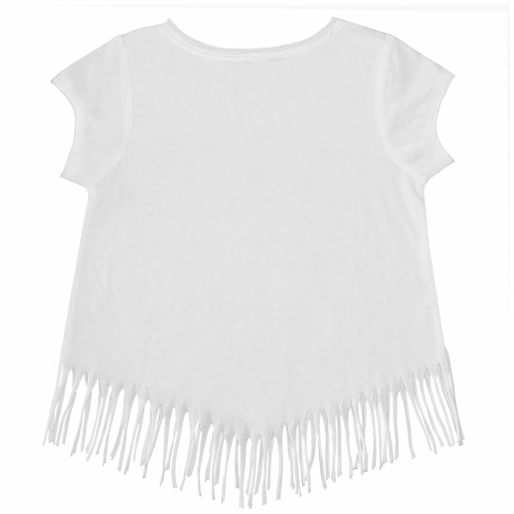 Texas Rangers Tiny Turnip Girls Youth Butterfly Glove Fringe T-Shirt - White T-shirts