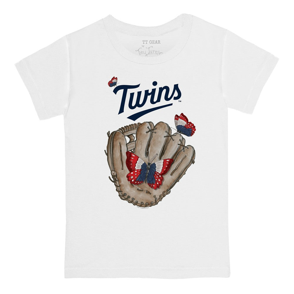 Minnesota Twins Tiny Turnip Youth Butterfly Glove T-Shirt - White T-shirts