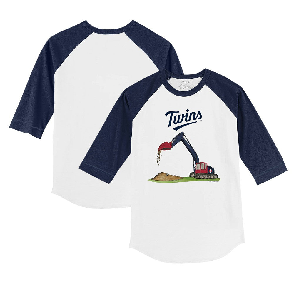 Minnesota Twins Tiny Turnip Youth Excavator 3/4-Sleeve Raglan T-Shirt - White/Navy T-shirts