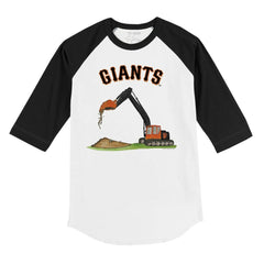 San Francisco Giants Tiny Turnip Youth Excavator 3/4-Sleeve Raglan T-Shirt - White/Black T-shirts