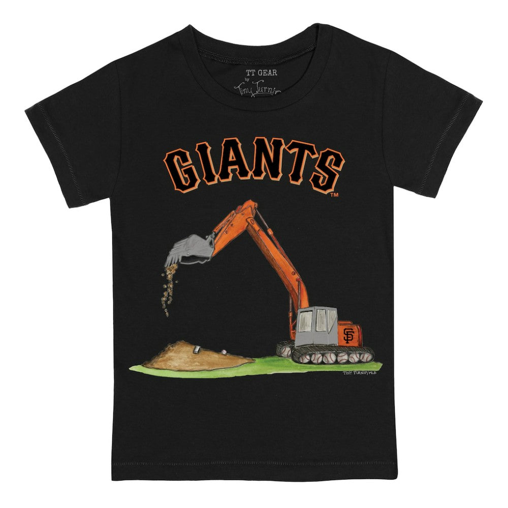 San Francisco Giants Tiny Turnip Youth Excavator T-Shirt - Black T-shirts