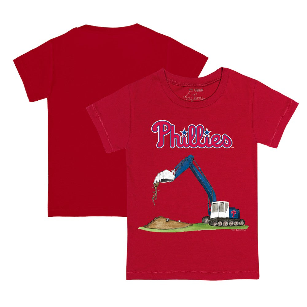 Philadelphia Phillies Tiny Turnip Youth Excavator T-Shirt - Red T-shirts