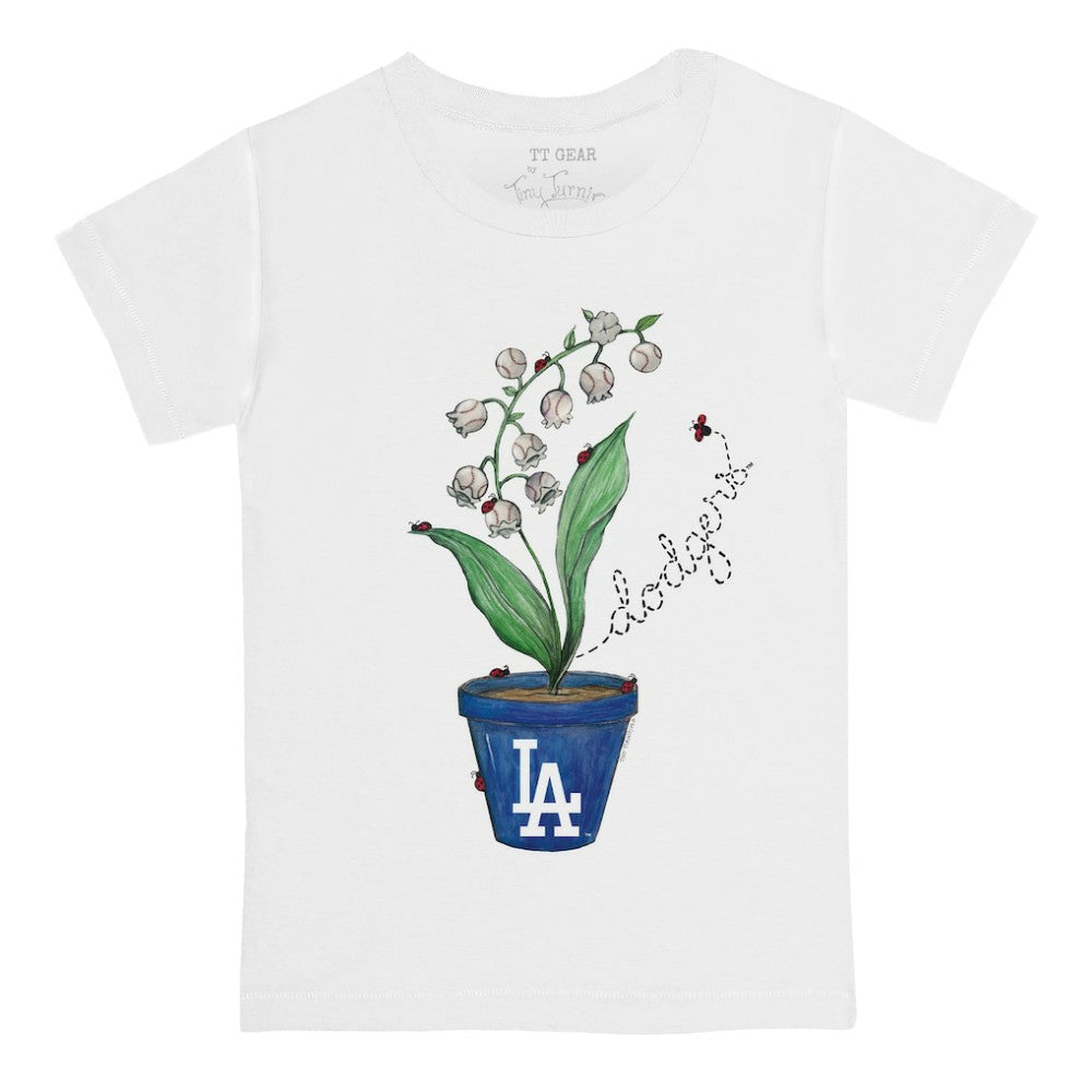 Los Angeles Dodgers Tiny Turnip Youth Lilies & Ladybugs T-Shirt - White T-shirts