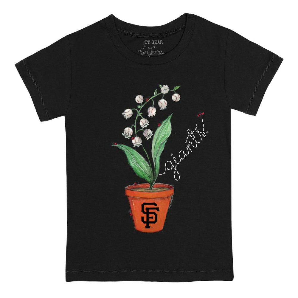 San Francisco Giants Tiny Turnip Youth Lilies & Ladybugs T-Shirt - Black T-shirts