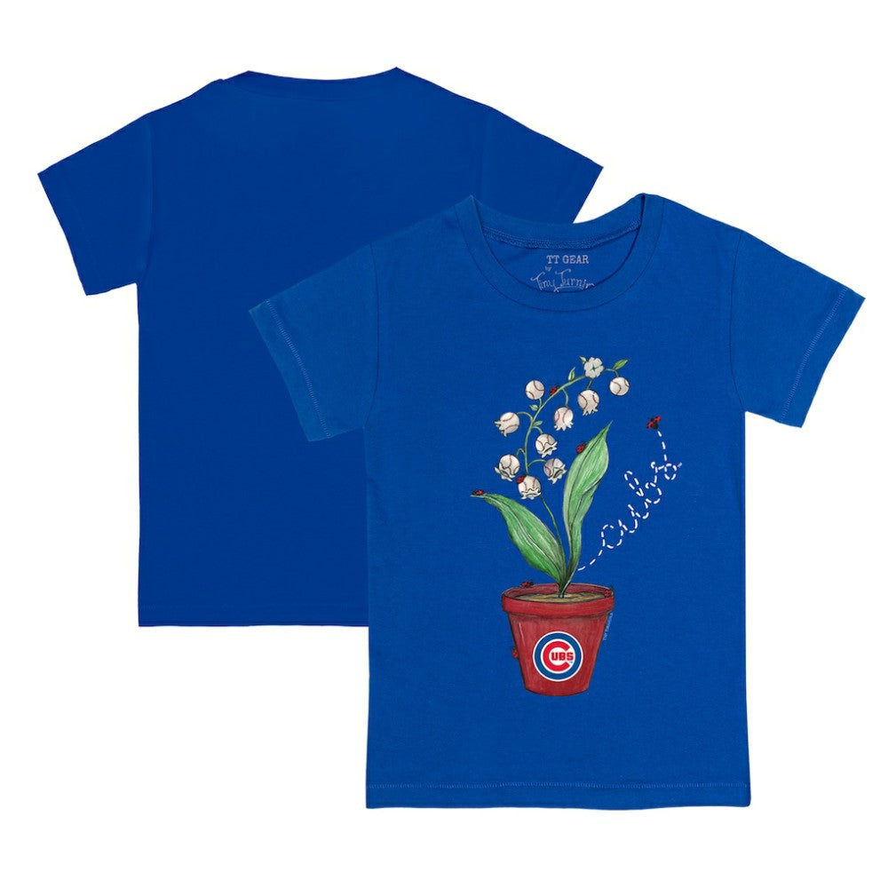 Chicago Cubs Tiny Turnip Youth Lilies & Ladybugs T-Shirt - Royal T-shirts