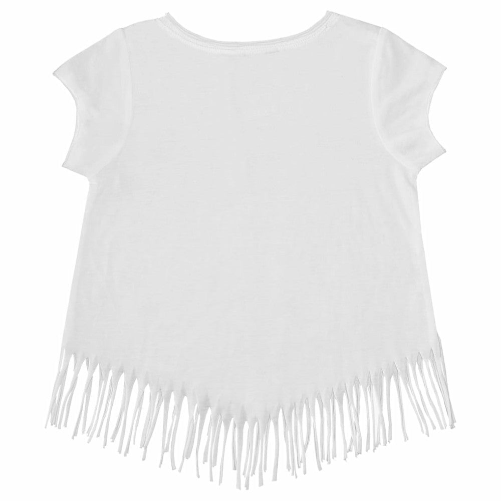 Toronto Blue Jays Tiny Turnip Girls Youth Mermaid Fringe T-Shirt - White T-shirts