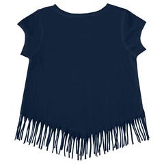 Milwaukee Brewers Tiny Turnip Girls Youth Mermaid Fringe T-Shirt - Navy T-shirts