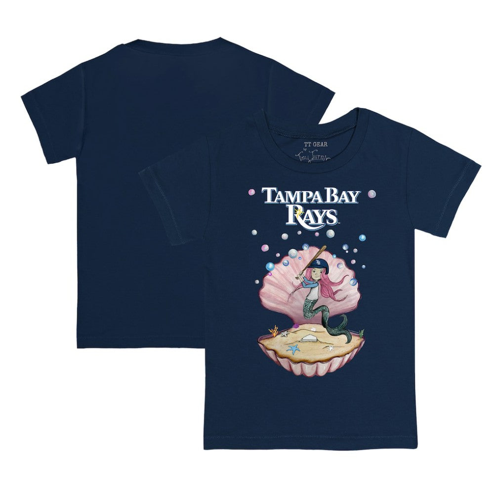 Tampa Bay Rays Tiny Turnip Youth Mermaid T-Shirt - Navy T-shirts