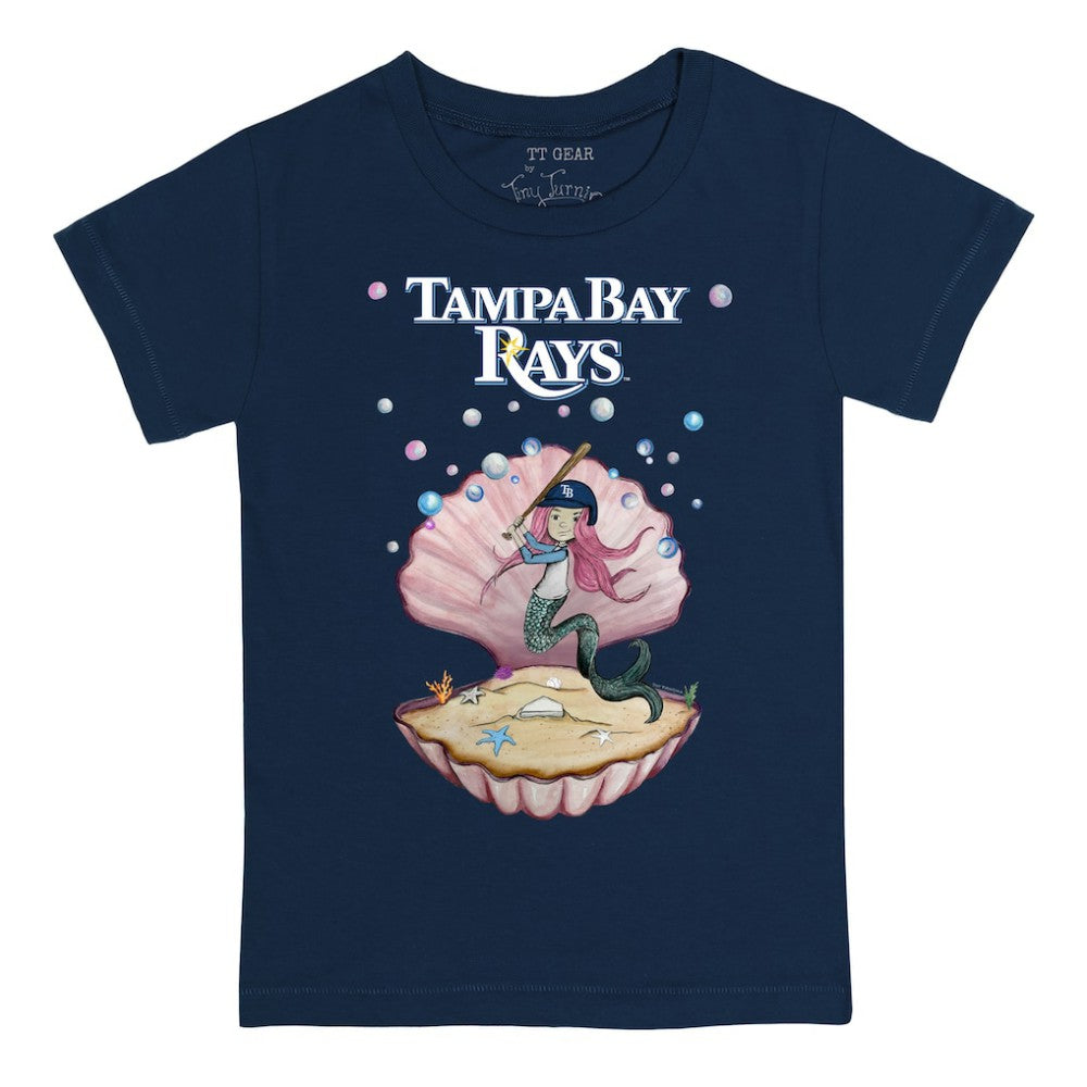 Tampa Bay Rays Tiny Turnip Youth Mermaid T-Shirt - Navy T-shirts