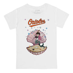 Baltimore Orioles Tiny Turnip Youth Mermaid T-Shirt - White T-shirts