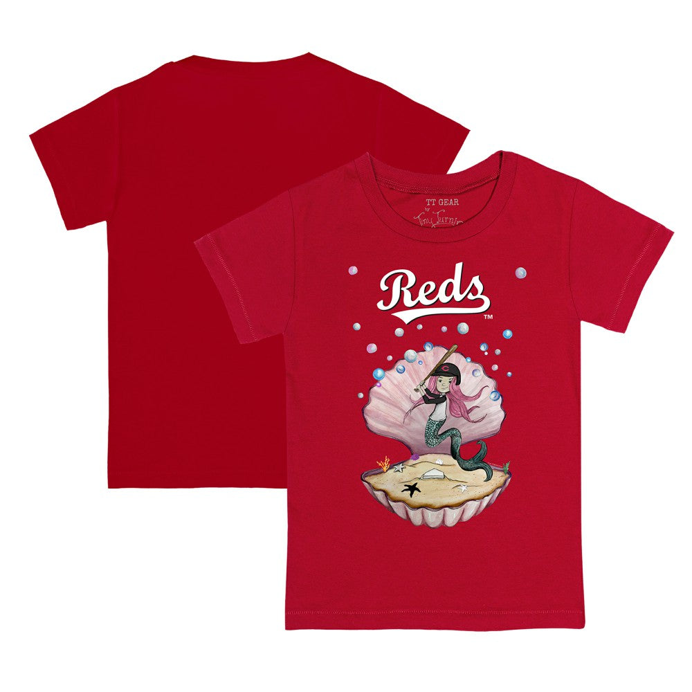 Cincinnati Reds Tiny Turnip Youth Mermaid T-Shirt - Red T-shirts