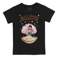 San Francisco Giants Tiny Turnip Youth Mermaid T-Shirt - Black T-shirts
