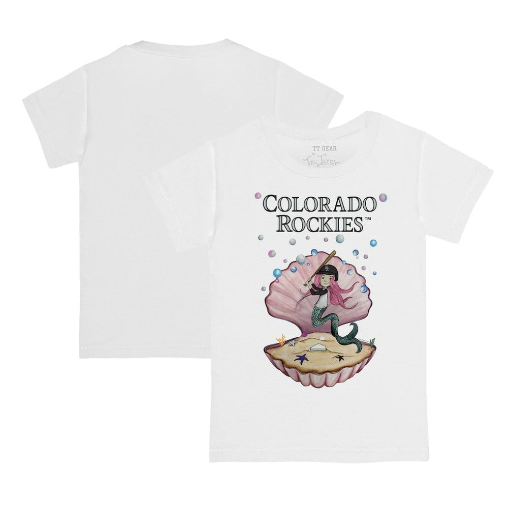 Colorado Rockies Tiny Turnip Youth Mermaid T-Shirt - White T-shirts