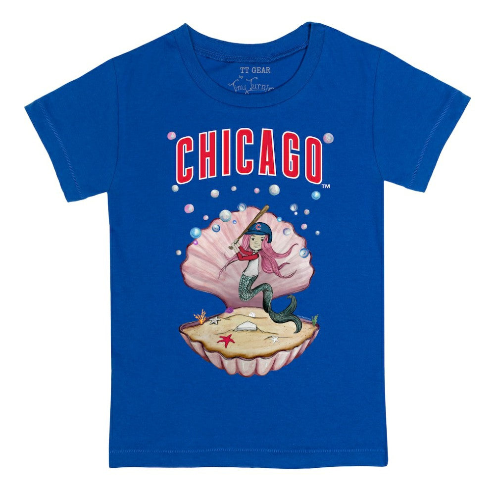 Chicago Cubs Tiny Turnip Youth Mermaid T-Shirt - Royal T-shirts