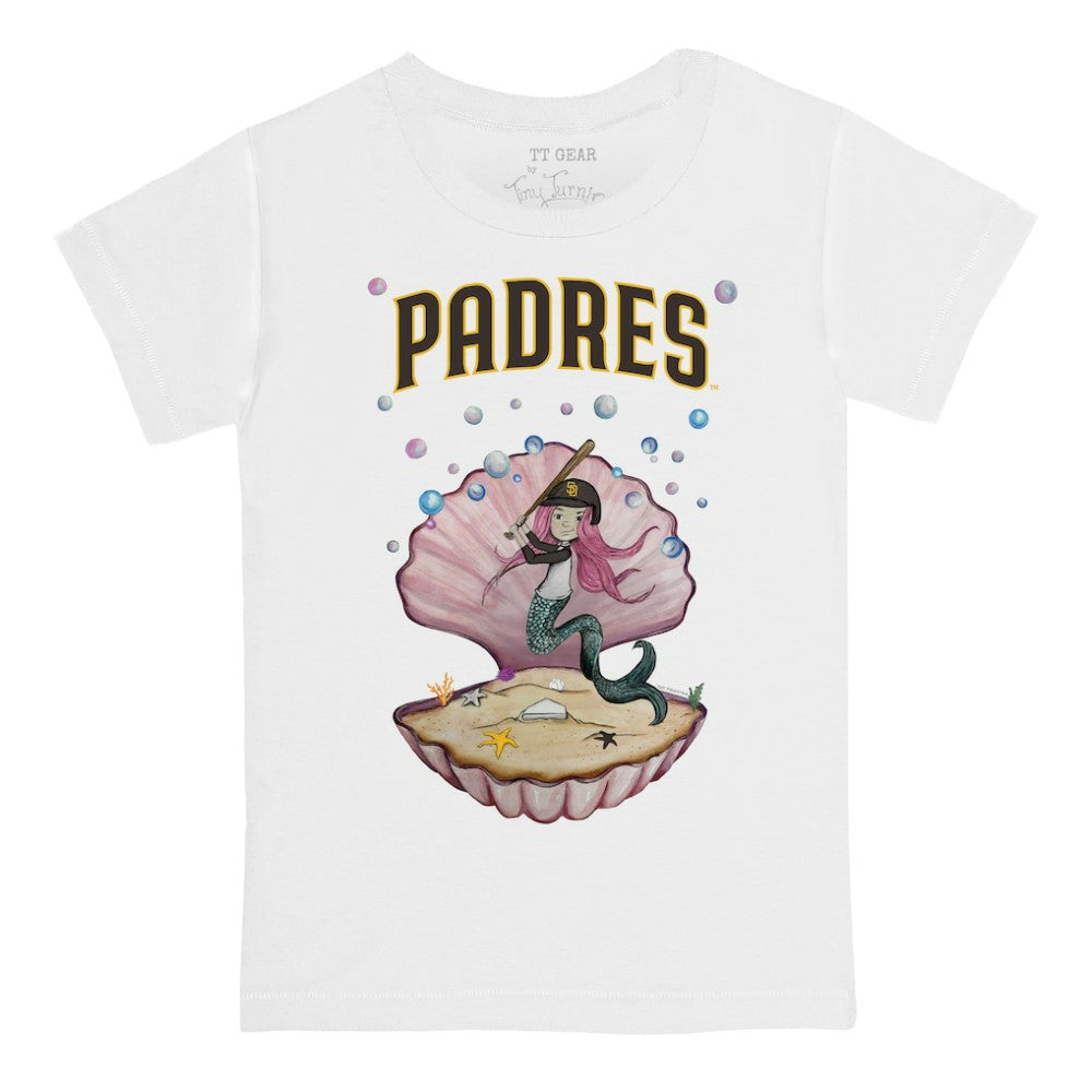 San Diego Padres Tiny Turnip Youth Mermaid T-Shirt - White T-shirts