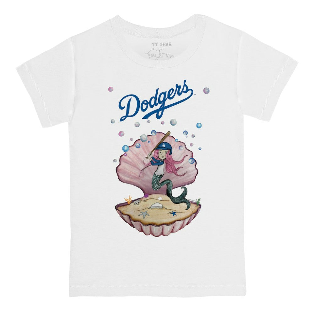 Los Angeles Dodgers Tiny Turnip Youth Mermaid T-Shirt - White T-shirts