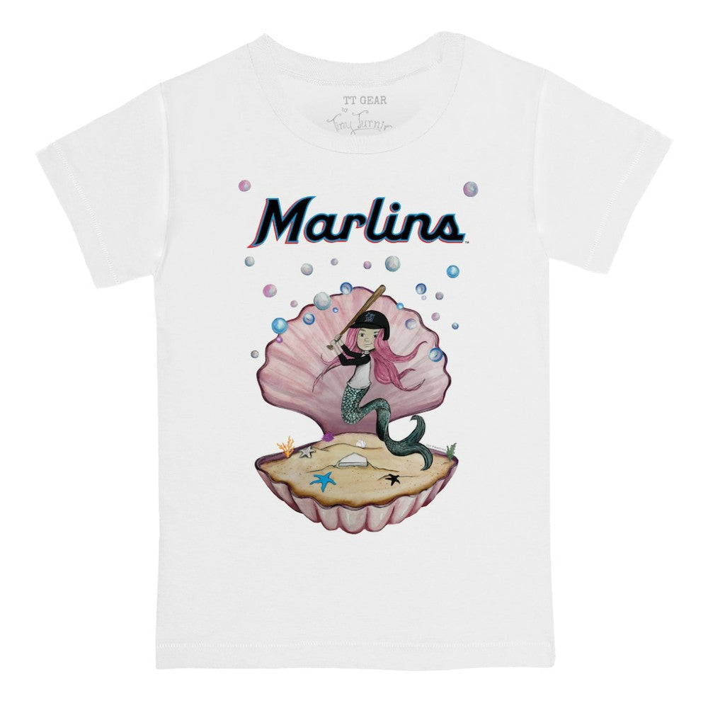 Miami Marlins Tiny Turnip Youth Mermaid T-Shirt - White T-shirts