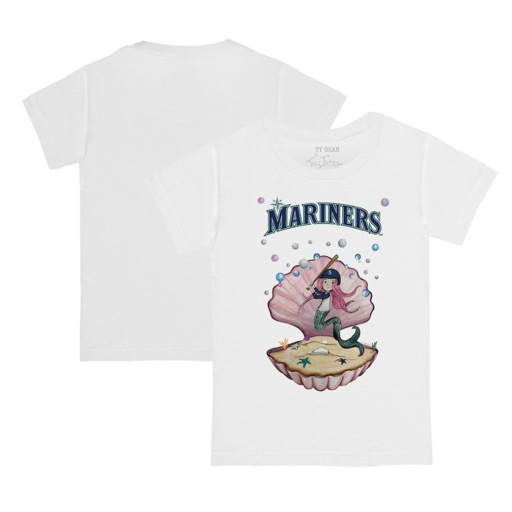 Seattle Mariners Tiny Turnip Youth Mermaid T-Shirt - White T-shirts