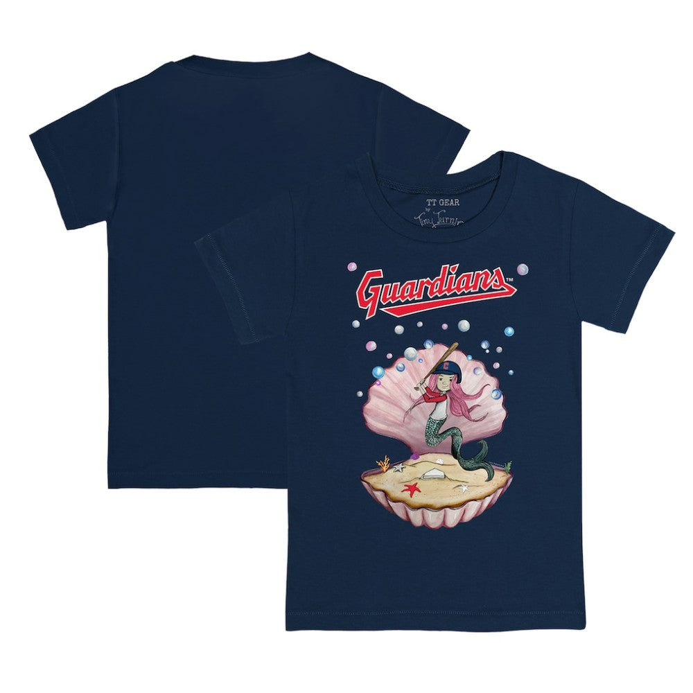 Cleveland Guardians Tiny Turnip Youth Mermaid T-Shirt - Navy T-shirts