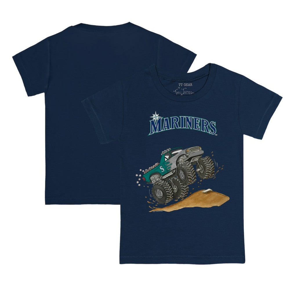 Seattle Mariners Tiny Turnip Youth Monster Truck T-Shirt - Navy T-shirts