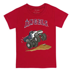 Los Angeles Angels Tiny Turnip Youth Monster Truck T-Shirt - Red T-shirts