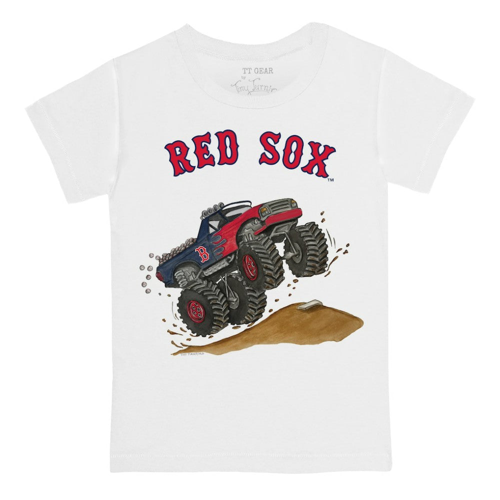 Boston Red Sox Tiny Turnip Youth Monster Truck T-Shirt - White T-shirts