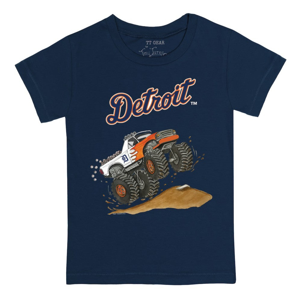 Detroit Tigers Tiny Turnip Youth Monster Truck T-Shirt - Navy T-shirts