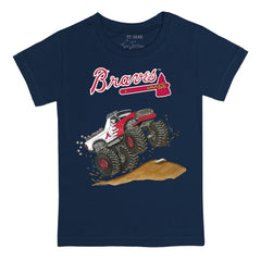 Atlanta Braves Tiny Turnip Youth Monster Truck T-Shirt - Navy T-shirts