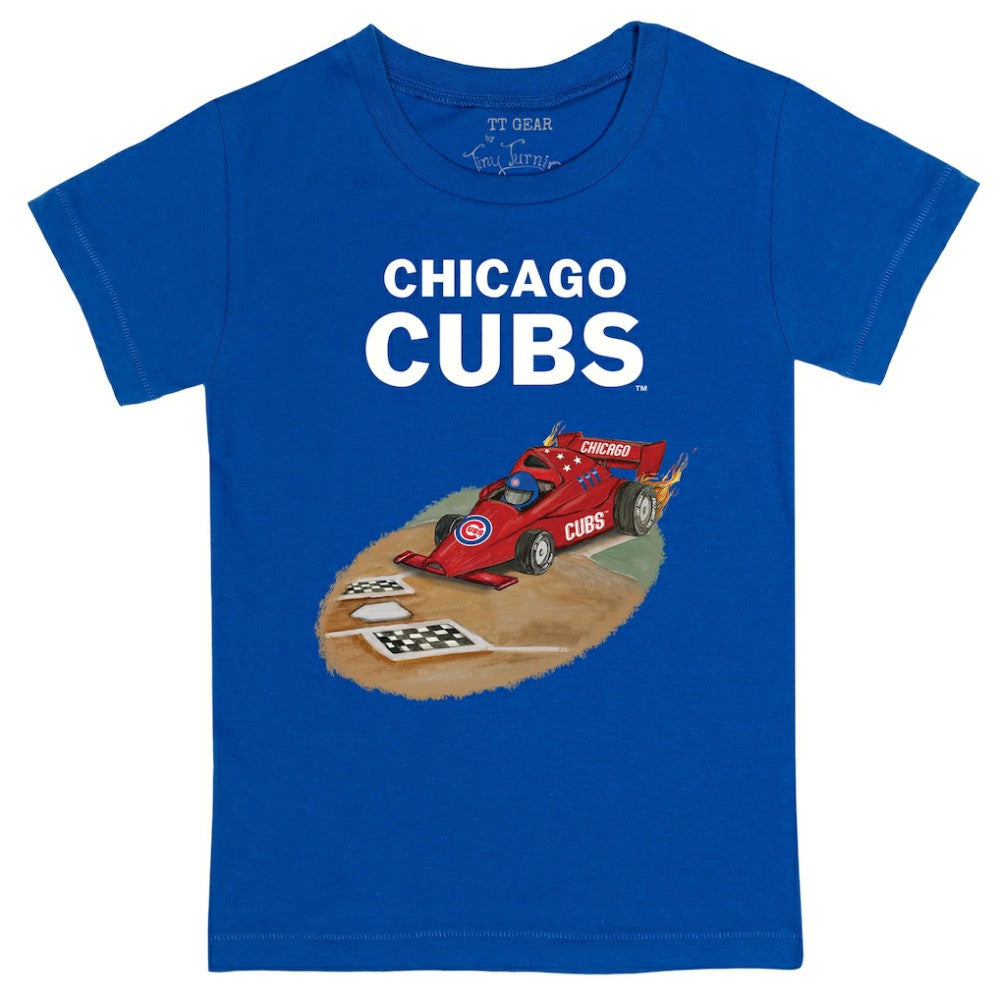 Chicago Cubs Tiny Turnip Youth Race Car T-Shirt - Royal T-shirts