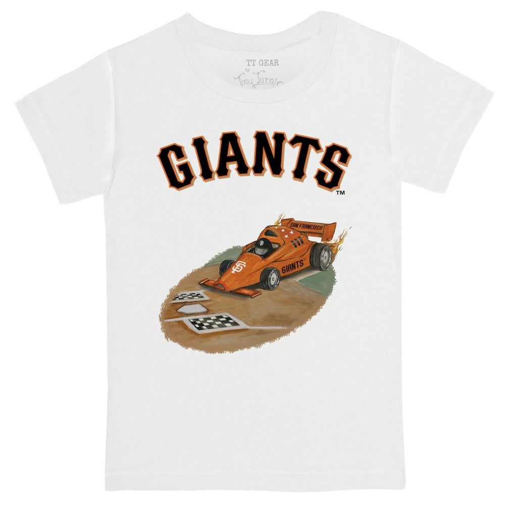 San Francisco Giants Tiny Turnip Youth Race Car T-Shirt - White T-shirts