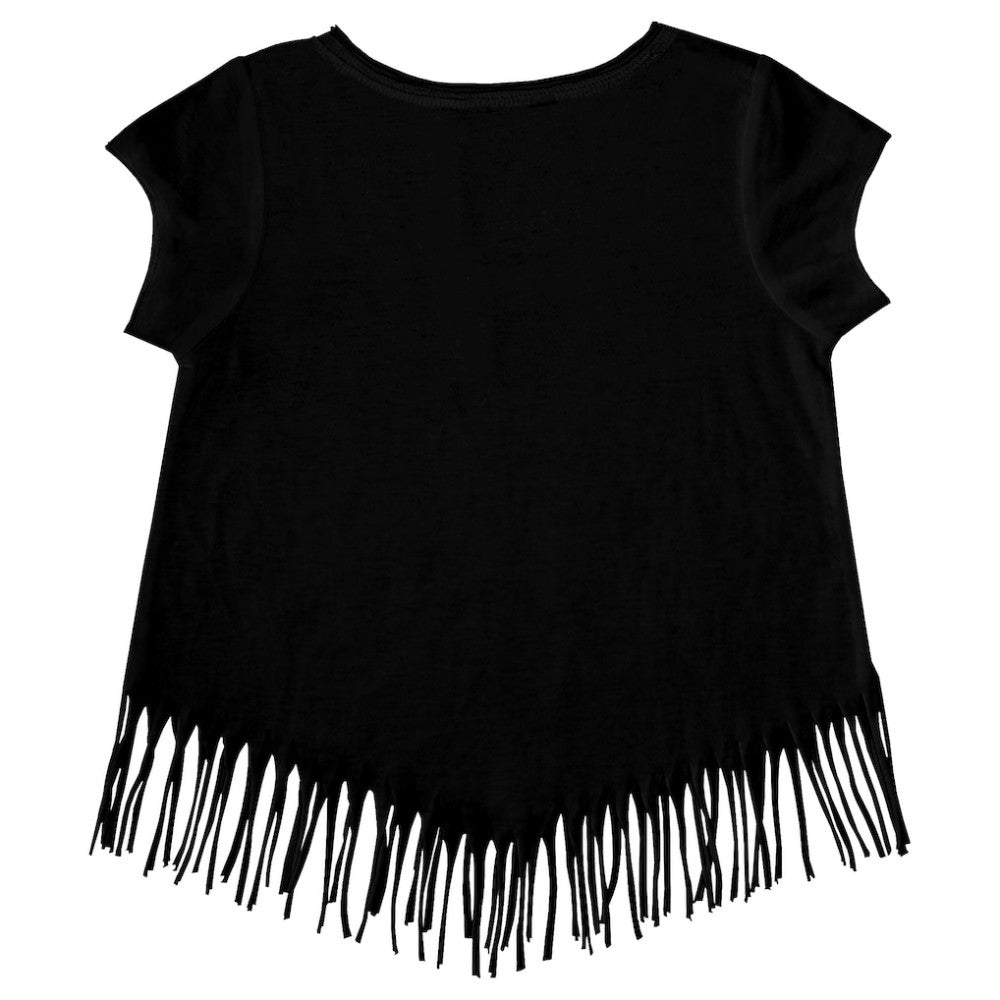 Pittsburgh Pirates Tiny Turnip Girls Youth Tattoo Rose Fringe T-Shirt - Black T-shirts