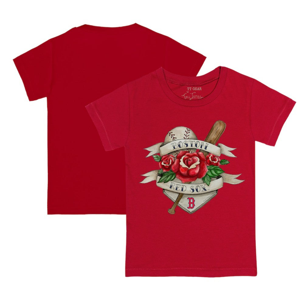 Boston Red Sox Tiny Turnip Youth Tattoo Rose T-Shirt - Red T-shirts