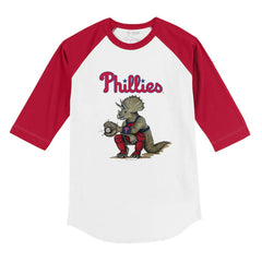 Philadelphia Phillies Tiny Turnip Youth Triceratops 3/4-Sleeve Raglan T-Shirt - White/Red T-shirts