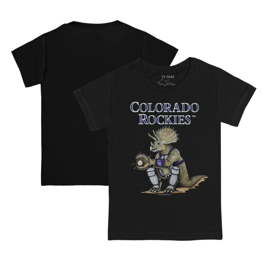 Colorado Rockies Tiny Turnip Youth Triceratops T-Shirt - Black T-shirts