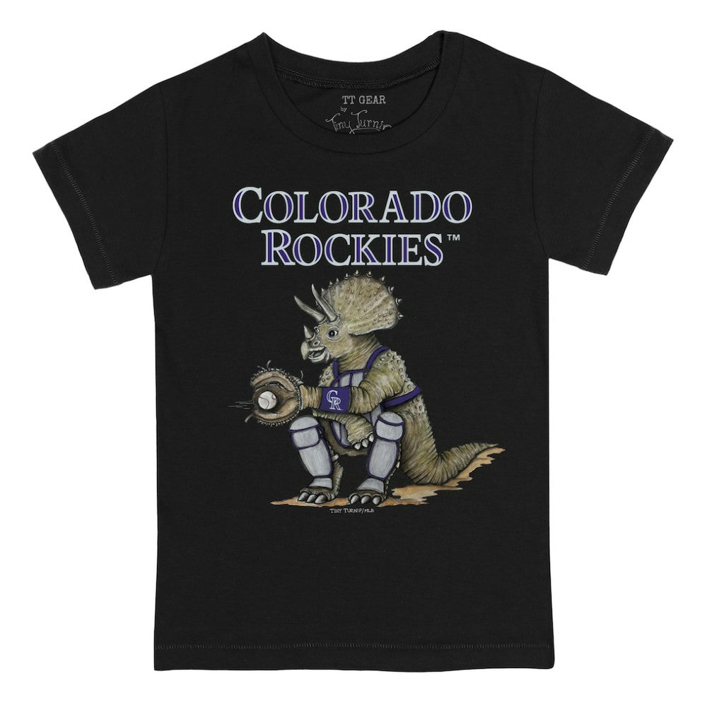 Colorado Rockies Tiny Turnip Youth Triceratops T-Shirt - Black T-shirts