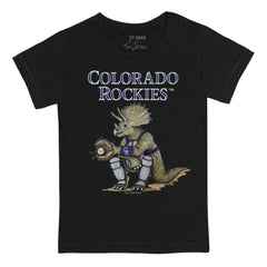 Colorado Rockies Tiny Turnip Youth Triceratops T-Shirt - Black T-shirts