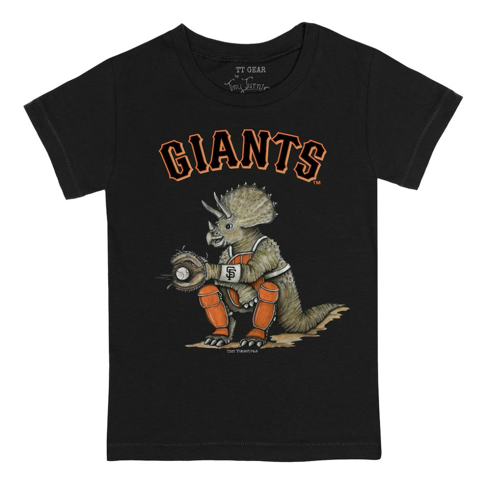 San Francisco Giants Tiny Turnip Youth Triceratops T-Shirt - Black T-shirts
