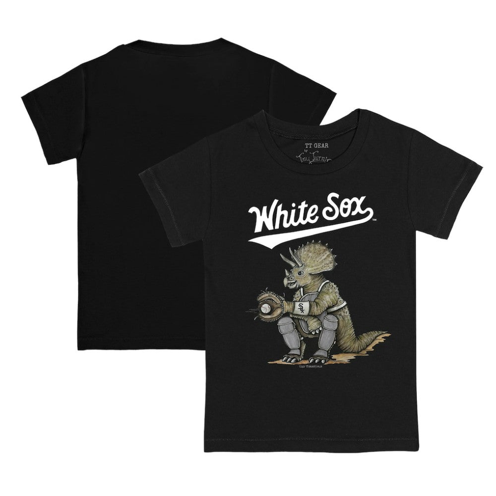 Chicago White Sox Tiny Turnip Youth Triceratops T-Shirt - Black T-shirts