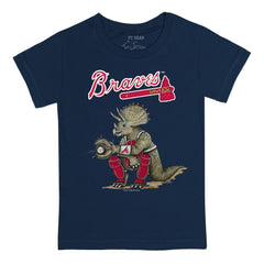 Atlanta Braves Tiny Turnip Youth Triceratops T-Shirt - Navy T-shirts