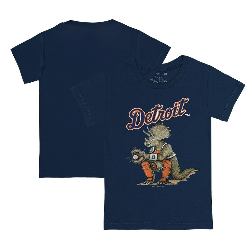 Detroit Tigers Tiny Turnip Youth Triceratops T-Shirt - Navy T-shirts