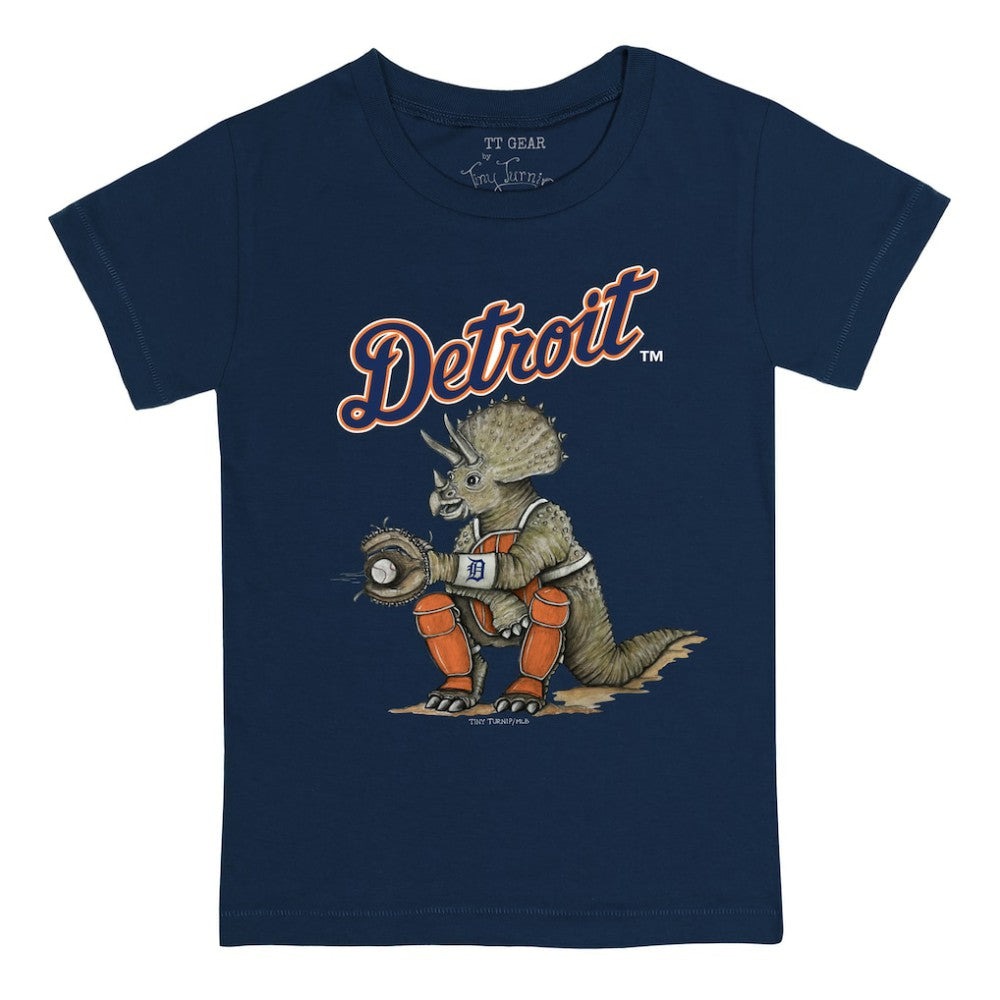 Detroit Tigers Tiny Turnip Youth Triceratops T-Shirt - Navy T-shirts