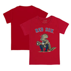 Boston Red Sox Tiny Turnip Youth Triceratops T-Shirt - Red T-shirts